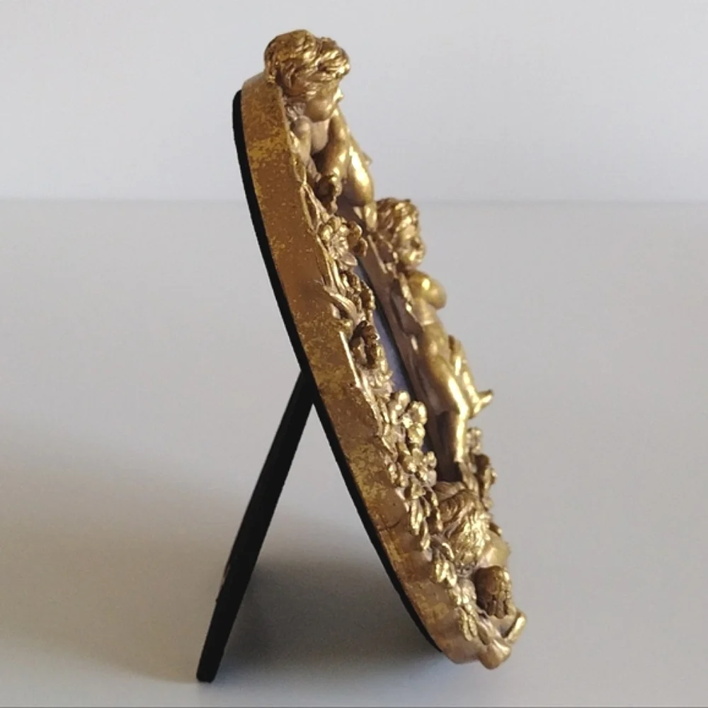 Christopher Radko Starad Angelica Collection 3D Gold Cherub Frame 3.5x5